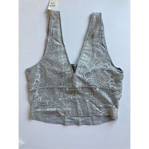 Size S aerie Best Lace Longline Bralette Top in Heather Grey